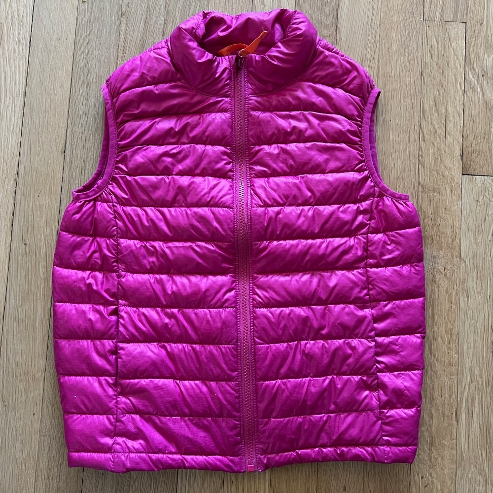 Girls Primary Puffer Vest Raspberry Size 12 EUC